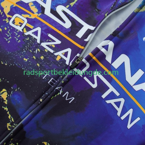 Astana Qazaqstan 2024 Herren Radtrikot Langarm + Trägerhose Lange