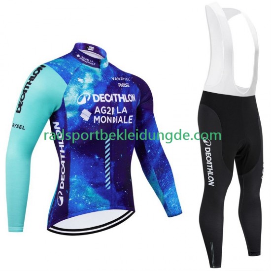 Decathlon Ag2R 2024 Herren Radtrikot Langarm + Trägerhose Lange N001