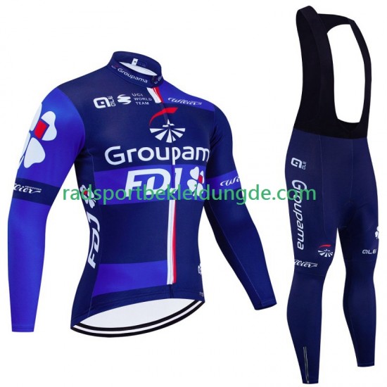 Fdj Groupama 2024 Herren Radtrikot Langarm + Trägerhose Lange