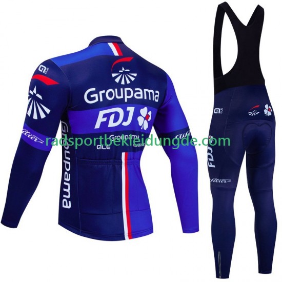 Fdj Groupama 2024 Herren Radtrikot Langarm + Trägerhose Lange