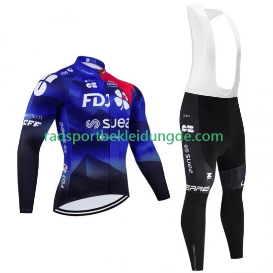 Fdj Suez 2024 Herren Radtrikot Langarm + Trägerhose Lange