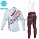 Ag2R La Mondiale 2023 Herren Radtrikot Langarm + Trägerhose Lange (Winter Thermal Fleece)
