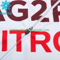 Ag2R La Mondiale 2023 Herren Radtrikot Langarm + Trägerhose Lange (Winter Thermal Fleece)