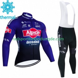 Alpecin Deceuninck 2023 Herren Radtrikot Langarm + Trägerhose Lange (Winter Thermal Fleece)