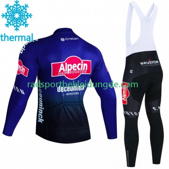 Alpecin Deceuninck 2023 Herren Radtrikot Langarm + Trägerhose Lange (Winter Thermal Fleece)