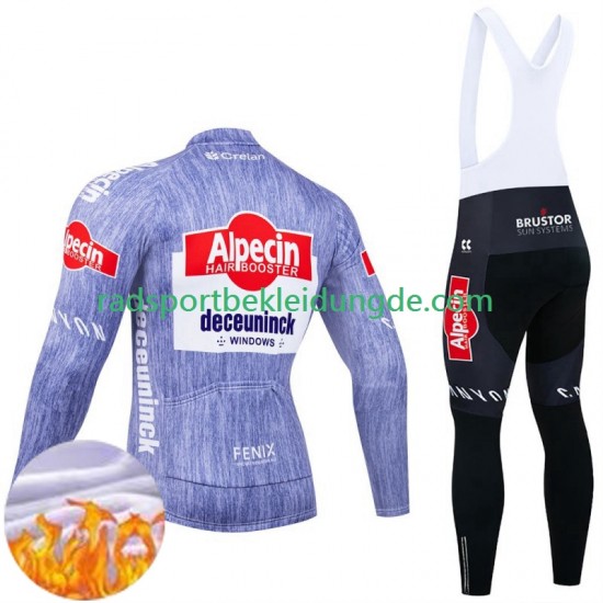 Alpecin Deceuninck 2024 Herren Radtrikot Langarm + Trägerhose Lange (Winter Thermal Fleece)