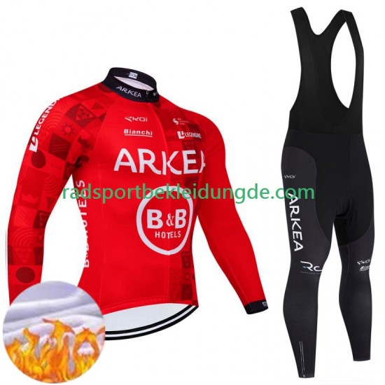 Arkea Bb Hotels Excalibur 2024 Herren Radtrikot Langarm + Trägerhose Lange (Winter Thermal Fleece)