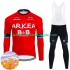 Arkea Bb Hotels 2024 Herren Radtrikot Langarm + Trägerhose Lange (Winter Thermal Fleece)
