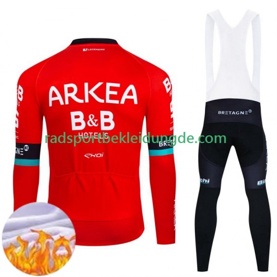 Arkea Bb Hotels 2024 Herren Radtrikot Langarm + Trägerhose Lange (Winter Thermal Fleece)