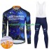 Astana Qazaqstan 2024 Herren Radtrikot Langarm + Trägerhose Lange (Winter Thermal Fleece)