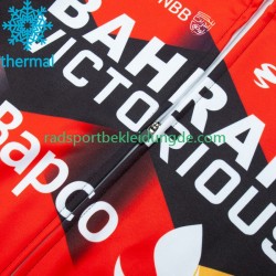 Bahrain Victorious 2023 Herren Radtrikot Langarm + Trägerhose Lange (Winter Thermal Fleece)