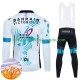 Bahrain Victorious 2024 Herren Radtrikot Langarm + Trägerhose Lange (Winter Thermal Fleece)