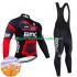 Bmc Suisse 2024 Herren Radtrikot Langarm + Trägerhose Lange (Winter Thermal Fleece)