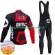 Bmc Suisse 2024 Herren Radtrikot Langarm + Trägerhose Lange (Winter Thermal Fleece)