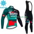 Bora Hansgrohe 2023 Herren Radtrikot Langarm + Trägerhose Lange (Winter Thermal Fleece)