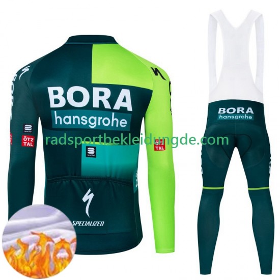 Bora Hansgrohe 2024 Herren Radtrikot Langarm + Trägerhose Lange (Winter Thermal Fleece) N001