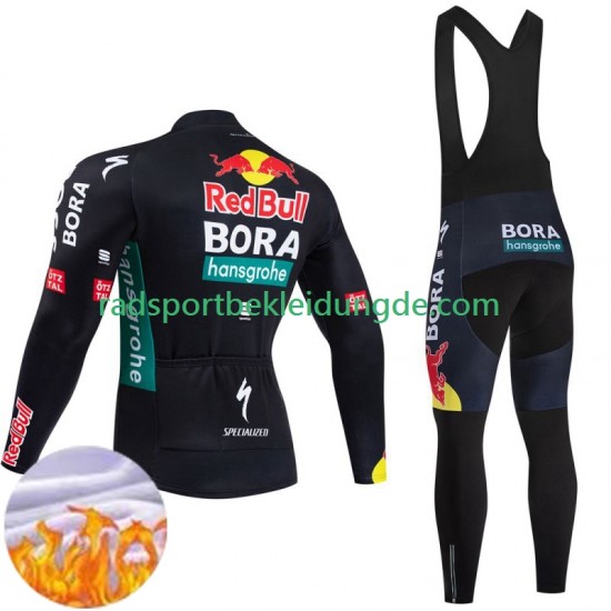 Bora Hansgrohe 2024 Herren Radtrikot Langarm + Trägerhose Lange (Winter Thermal Fleece)