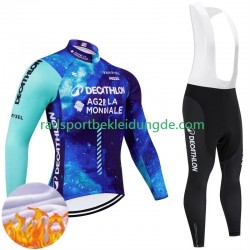 Decathlon Ag2R 2024 Herren Radtrikot Langarm + Trägerhose Lange (Winter Thermal Fleece) N001