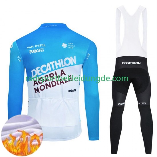 Decathlon Ag2R 2024 Herren Radtrikot Langarm + Trägerhose Lange (Winter Thermal Fleece)