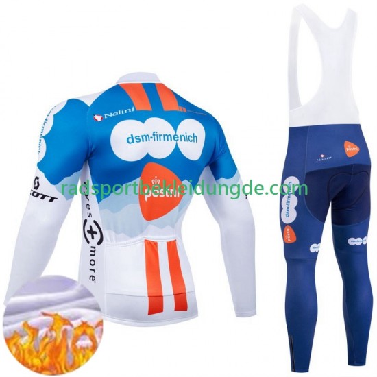 Dsm 2024 Herren Radtrikot Langarm + Trägerhose Lange (Winter Thermal Fleece)