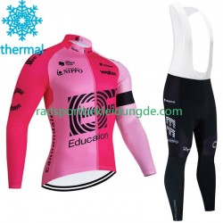 Ef Education First 2023 Herren Radtrikot Langarm + Trägerhose Lange (Winter Thermal Fleece)