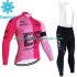 Ef Education First 2023 Herren Radtrikot Langarm + Trägerhose Lange (Winter Thermal Fleece)