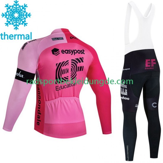 Ef Education First 2023 Herren Radtrikot Langarm + Trägerhose Lange (Winter Thermal Fleece)