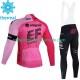 Ef Education First 2023 Herren Radtrikot Langarm + Trägerhose Lange (Winter Thermal Fleece)