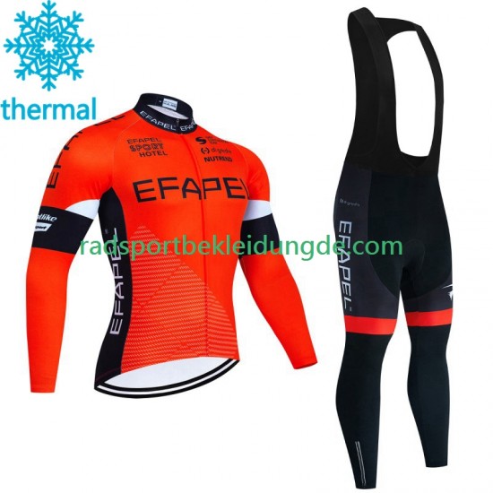 Efapel 2023 Herren Radtrikot Langarm + Trägerhose Lange (Winter Thermal Fleece)