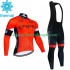 Efapel 2023 Herren Radtrikot Langarm + Trägerhose Lange (Winter Thermal Fleece)