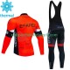 Efapel 2023 Herren Radtrikot Langarm + Trägerhose Lange (Winter Thermal Fleece)