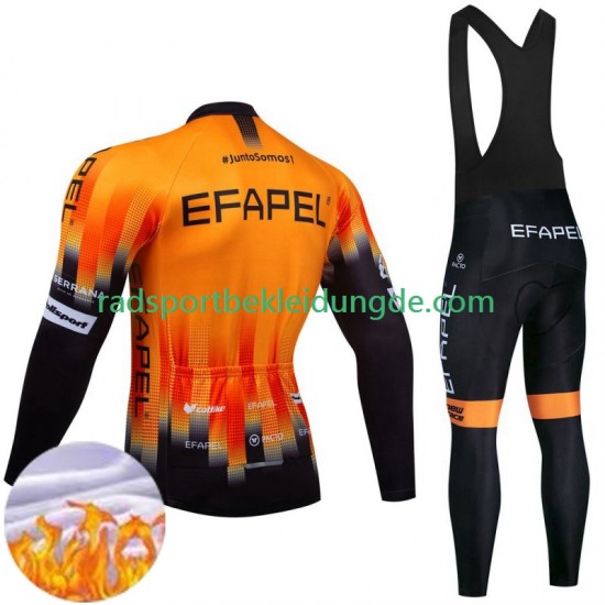 Efapel 2024 Herren Radtrikot Langarm + Trägerhose Lange (Winter Thermal Fleece)