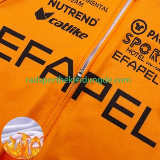 Efapel 2024 Herren Radtrikot Langarm + Trägerhose Lange (Winter Thermal Fleece)