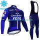 Fdj Groupama 2023 Herren Radtrikot Langarm + Trägerhose Lange (Winter Thermal Fleece)