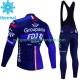 Fdj Groupama 2023 Herren Radtrikot Langarm + Trägerhose Lange (Winter Thermal Fleece)