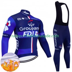 Fdj Groupama 2024 Herren Radtrikot Langarm + Trägerhose Lange (Winter Thermal Fleece)