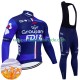 Fdj Groupama 2024 Herren Radtrikot Langarm + Trägerhose Lange (Winter Thermal Fleece)
