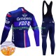 Fdj Groupama 2024 Herren Radtrikot Langarm + Trägerhose Lange (Winter Thermal Fleece)