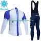 Ineos Grenadier 2023 Blanc Herren Radtrikot Langarm + Trägerhose Lange (Winter Thermal Fleece)
