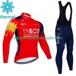 Ineos Grenadier 2023 Herren Radtrikot Langarm + Trägerhose Lange (Winter Thermal Fleece)