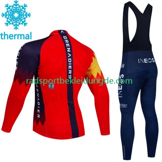 Ineos Grenadier 2023 Herren Radtrikot Langarm + Trägerhose Lange (Winter Thermal Fleece)