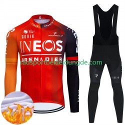 Ineos Grenadier 2024 Herren Radtrikot Langarm + Trägerhose Lange (Winter Thermal Fleece)