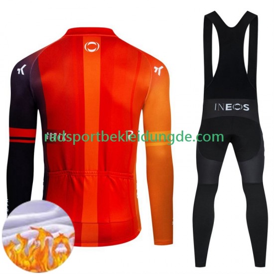 Ineos Grenadier 2024 Herren Radtrikot Langarm + Trägerhose Lange (Winter Thermal Fleece)