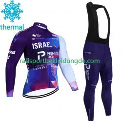 Israel 2023 Herren Radtrikot Langarm + Trägerhose Lange (Winter Thermal Fleece)