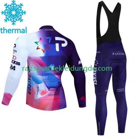 Israel 2023 Herren Radtrikot Langarm + Trägerhose Lange (Winter Thermal Fleece)