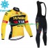 Jumbo Visma 2023 Herren Radtrikot Langarm + Trägerhose Lange (Winter Thermal Fleece)