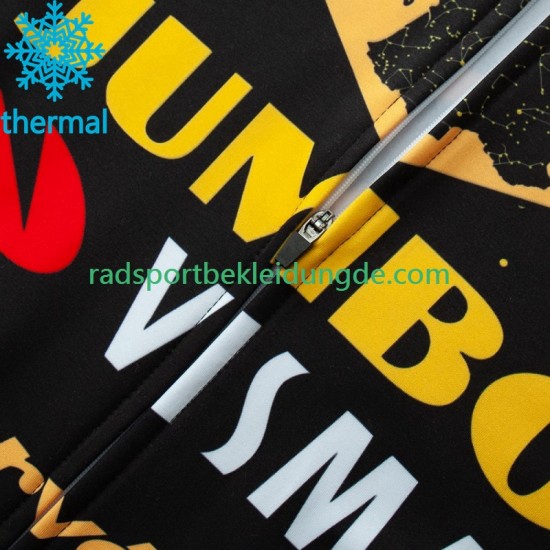 Jumbo Visma Tdf Velodrome 2023 Herren Radtrikot Langarm + Trägerhose Lange (Winter Thermal Fleece)