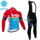 Lotto Dstny 2023 Herren Radtrikot Langarm + Trägerhose Lange (Winter Thermal Fleece)