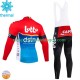 Lotto Dstny 2024 Herren Radtrikot Langarm + Trägerhose Lange (Winter Thermal Fleece)