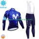 Movistar 2024 Herren Radtrikot Langarm + Trägerhose Lange (Winter Thermal Fleece)